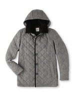 「J∞QUALITY」グレンチェックキルティングブルゾン/ブラック(219)