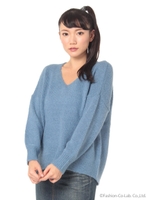 Ｃｕ袖バルーンルーズニットＰＯ/ブルー