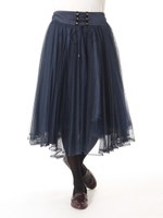 ドットチュールミモレチュチュスカート/カーキ