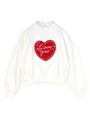 ハート刺繍スウェット/ホワイト