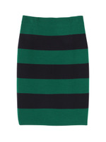 ボールドボーダーペンシルスカート/ダークグリーン(323)