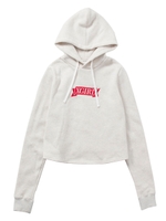 FLAG LOGO CROPPED SWEAT HOODIE/ブラック