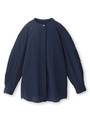 FLORENT トリアセテートサテンバンドカラーシャツ/ネイビー(093)