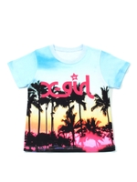 S/S TEE PALM TREE/PINK