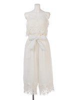 【Agneau7】レース使いSETロンパース/ホワイト