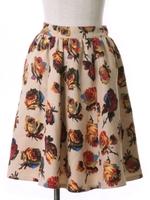 【TV番組着用】【sweet10月号掲載】【2ndline】ゴブラン柄風バックジップフレアスカート/NVY