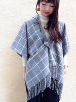 ウィンドペンポンチョ/グレー柄