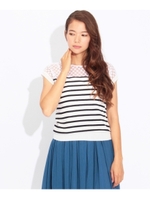 エアリーフラワー×ボーダーニット/マスタード(333)