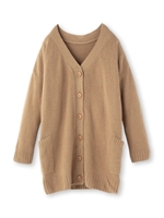 カシミヤロングカーディガン/キャメル(041)