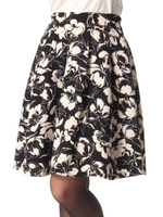 花柄フレアスカート/ネイビー