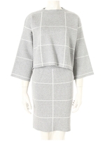 格子柄セットアップ/グレー