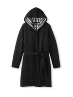 千鳥フーデッドカーディガン/ブラック(419)