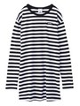 COLLEGE LOGO STRIPED L/S DRESS/ネイビー