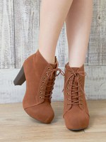 【美人百花12月号掲載】レースアップ/ブーツ/キャメル