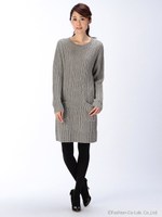 ケーブルニットOP/アイボリー