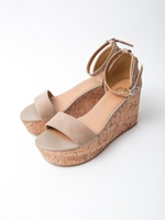 コルクウエッジサンダル/ブラック