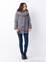 ショール衿中綿リブ/CT/チャコールグレー