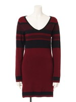 バイカラーニットOP/ブラック