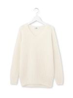 モヘア混Vネックニットプルオーバー/ホワイト(002)