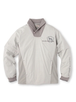 リブ衿シャドーチェックナイロンプルオーバー/カーキ&グリーン系(028)