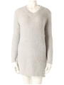 Vネックシャギーニットワンピース/ホワイト