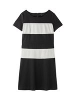 [L]コットンカルゼブロックワンピース/ブラック(519)