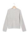 アンゴラ混ビジュー使いスラッシュドネックニット/グレー(012)