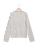 アンゴラ混ビジュー使いスラッシュドネックニット/グレー(012)