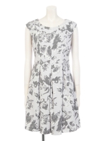 オリジナルジオメローズ柄ワンピ/グレー