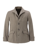 カシミアタッチコットン イタリアンカラージャケット/ワインレッド(063)