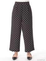 ストレッチドットプリントクロップドバギー/ブラック