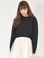スピンドルニットプルオーバー/ブラック