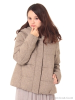 ツィード中綿ショートコート/Beige