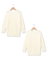 ビッグシルエットニットプルオーバー/ブラック(019)