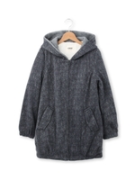 フーデットジップボアコート/ダークグレー(013)