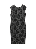 ボーダーフラワー刺しゅうワンピース/ブラック(319)