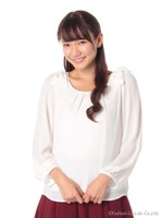 清楚 肩リボンタックブラウス/シロ