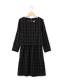 先染め起毛ドッキングワンピース/ブラック(219)