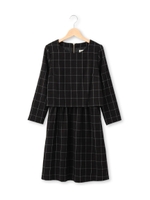 先染め起毛ドッキングワンピース/ブラック(219)