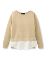 [L]シャツテールラメニット/ベージュ(052)