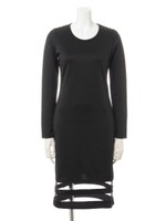 【chille anap】裾シースルータイトワンピース/BK