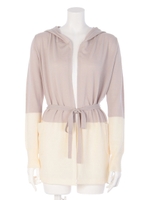 ＣＡＳＨＷＯＯＬ配色カーディガン/ベージュ