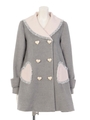 セーラーカラーAラインシャギーコート/グレー