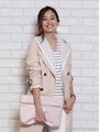 ラリエットネックレス付Vニット(ニット+ネックレスSET)/ホワイト
