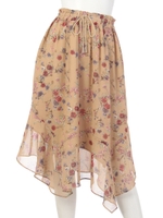 花柄イレヘムスカート/ベージュ