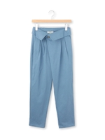 折り返しタックテーパードパンツ/ブルー(092)