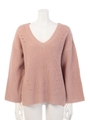 Vネックニットトップス/GRY