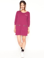 ZIP-POCKET DRESS/バーガンディ