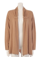 [大きいサイズ]ｃａｓｈｗｏｏｌカーディガン/ベージュ