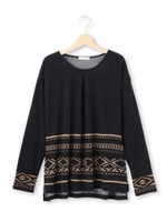 オルテガ柄プルオーバー/キャメル(041)